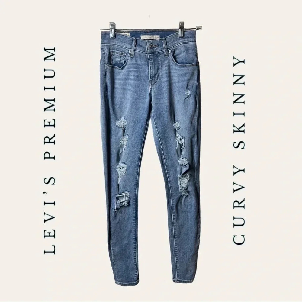 0355. LEVI’S PREMIUM DENIUM JEANS CURVY SKINNY STYLE SIZE‎ 25 MEDIUM WASH COLOR